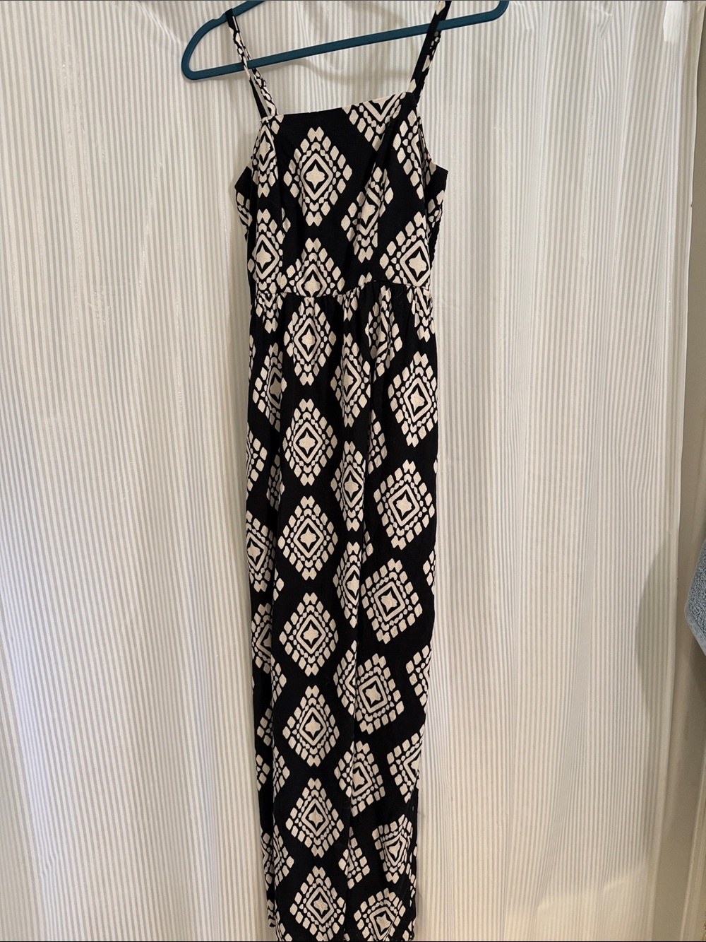Lily Rose Black and White Geometric Maxi Dress